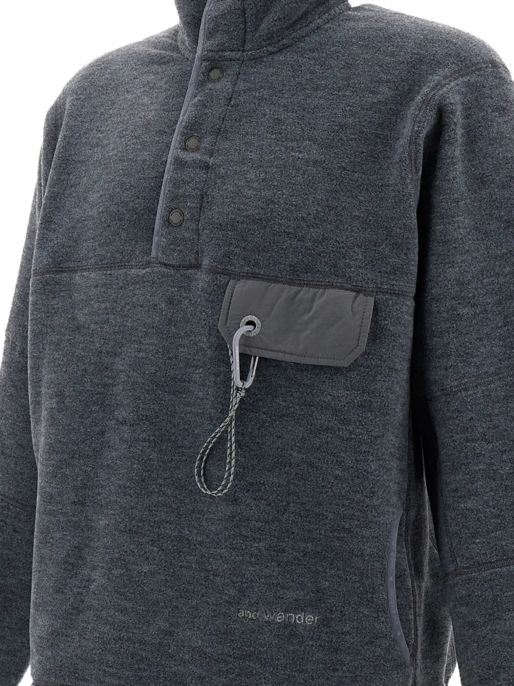 and Wander fleece-knit panelled sweatshirt Grijs