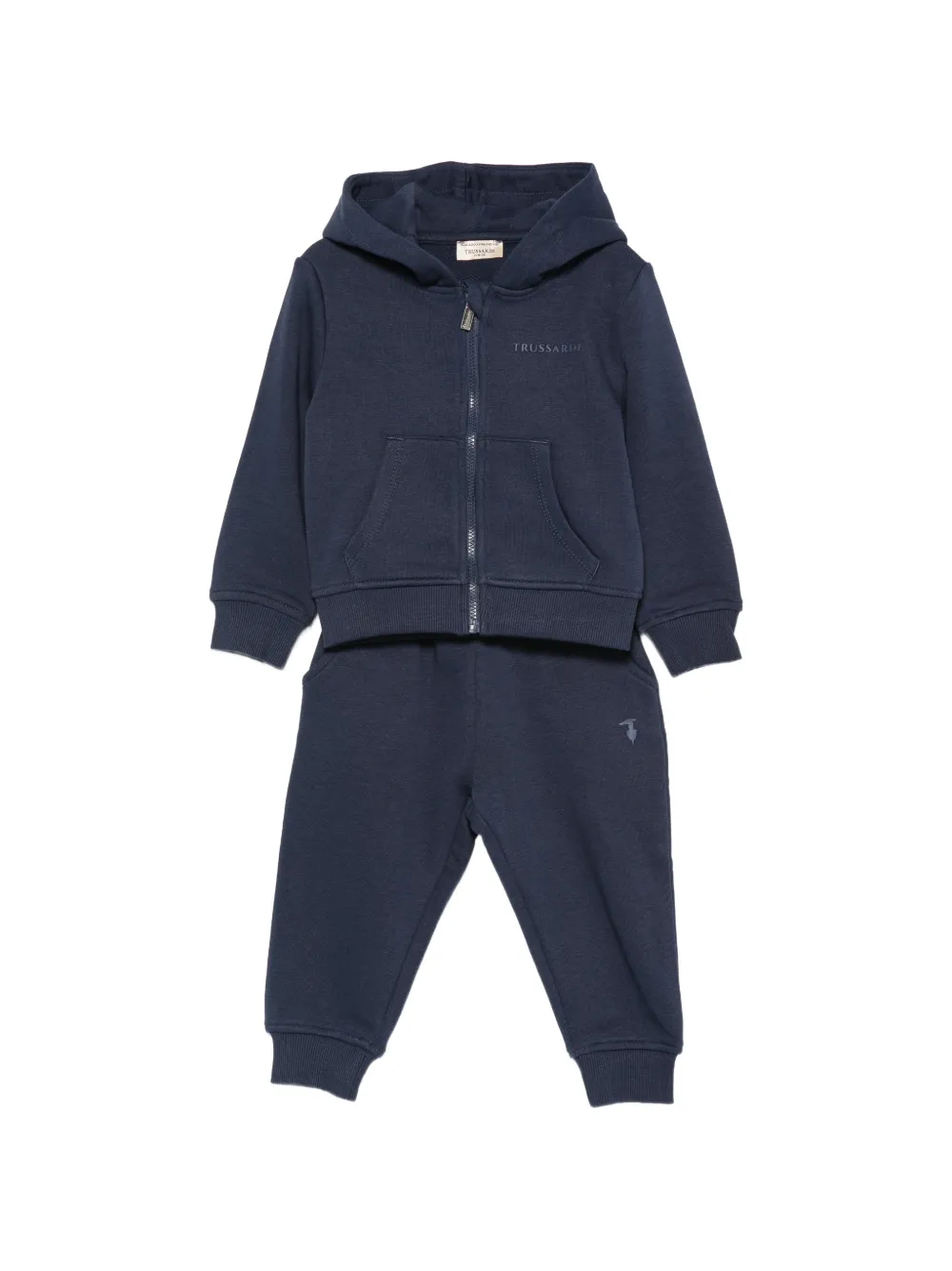 TRUSSARDI JUNIOR logo-embroidered zip-up tracksuit Blauw