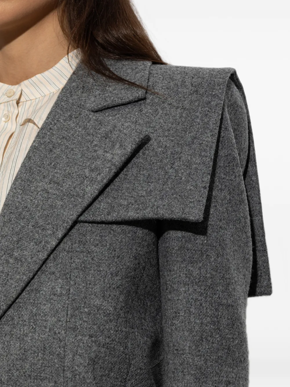 Chloé Blazer van chiné-wol met enkele rij knopen Grijs