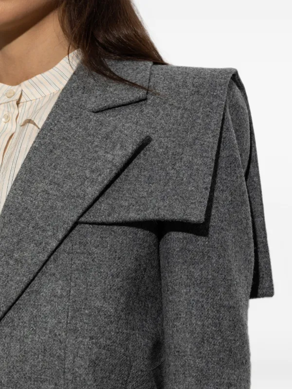 Chloé single-breasted Tailored Jacket In Chiné Wool | Grey | FARFETCH