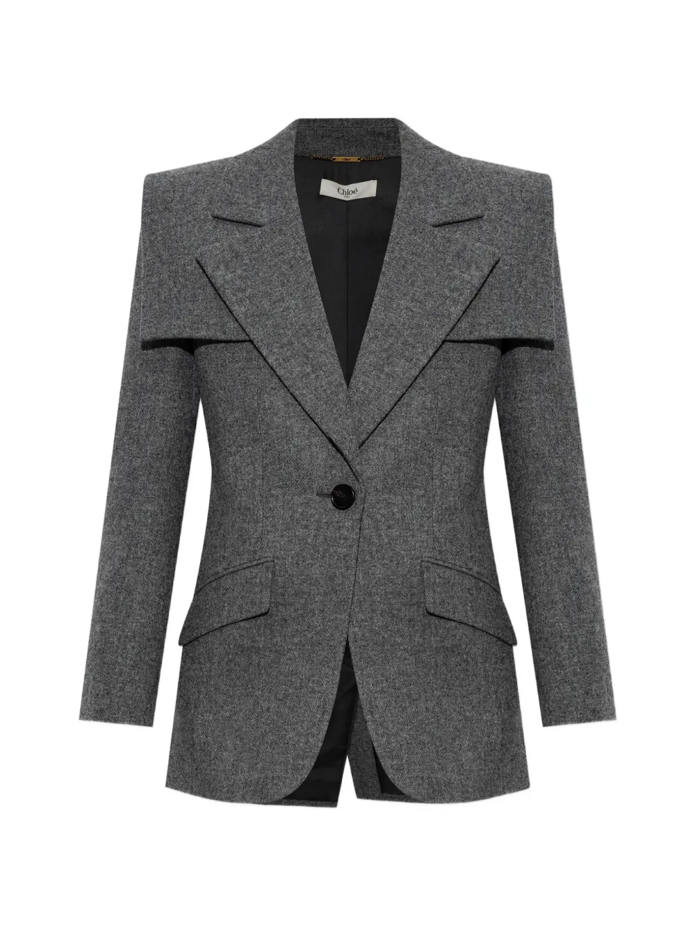 Chloé single-breasted tailored jacket in chiné wool - Gris