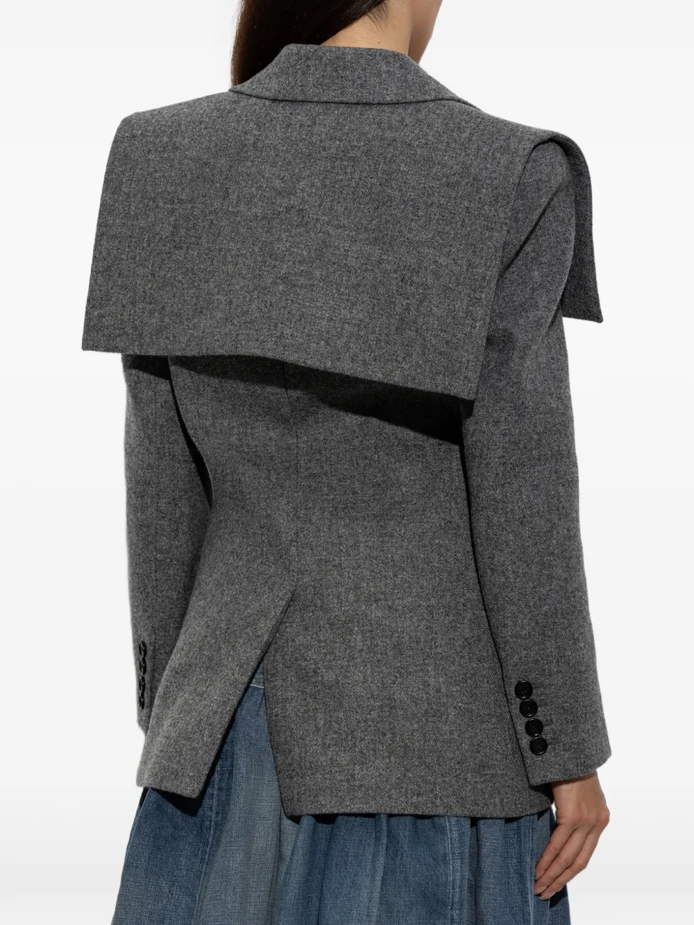 Chloé Blazer van chiné-wol met enkele rij knopen Grijs