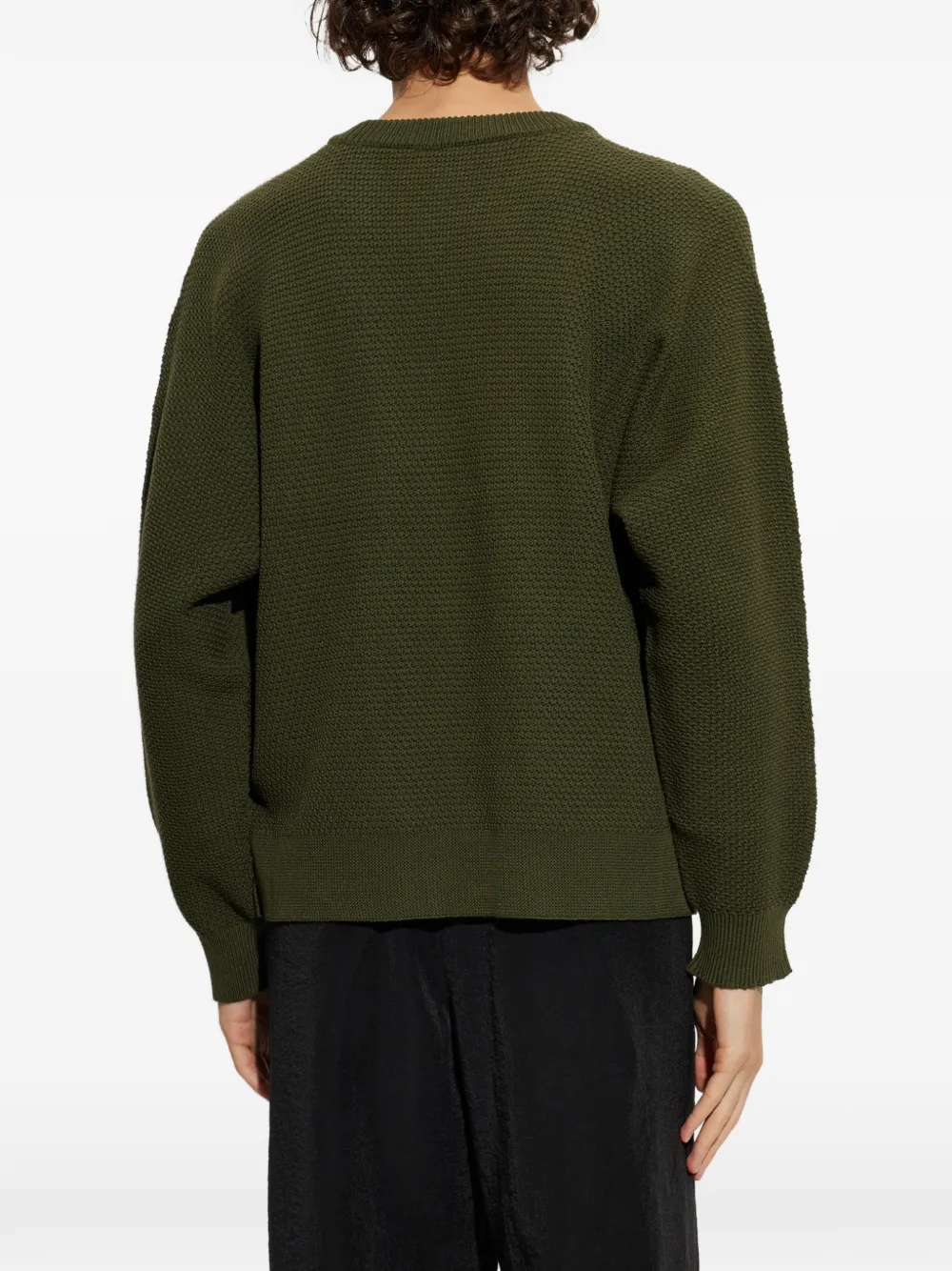 Homme Plissé Issey Miyake Wafelgebreide trui met knoopdetail Groen
