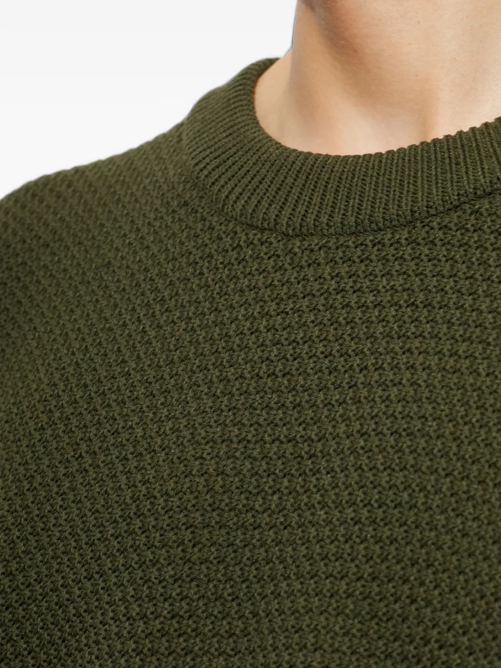 Homme Plissé Issey Miyake Wafelgebreide trui met knoopdetail Groen