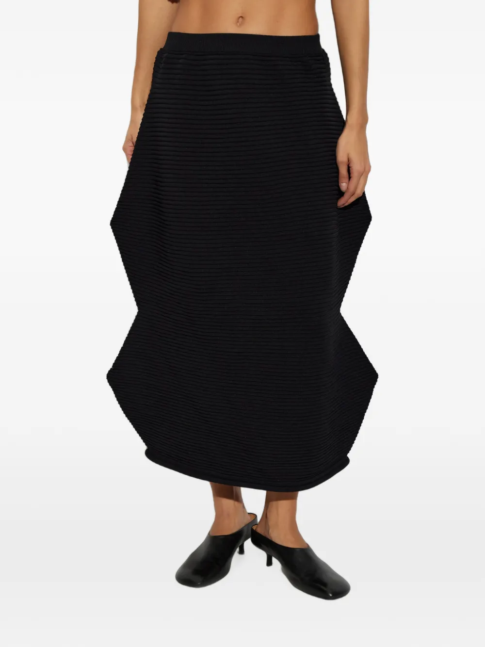 Pleats Please Issey Miyake Geplooide sculpturale maxi-rok Zwart