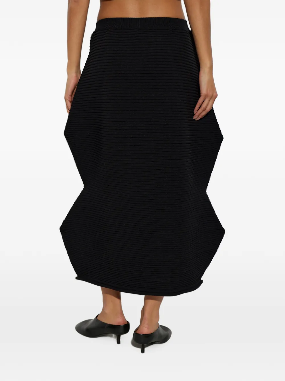 Pleats Please Issey Miyake Geplooide sculpturale maxi-rok Zwart