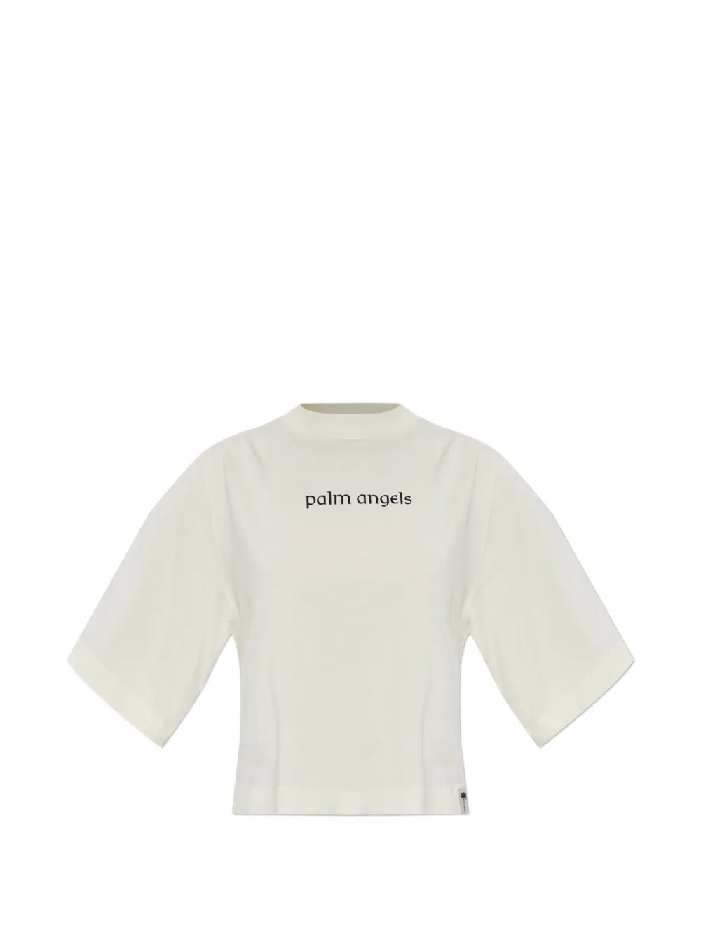 Palm Angels logo-print cropped T-shirt Beige