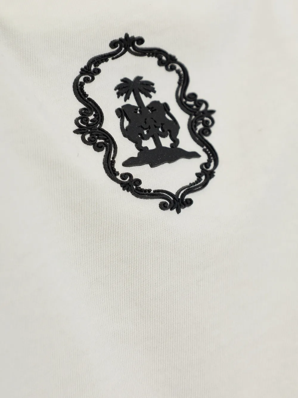 Palm Angels logo-print cropped T-shirt Beige