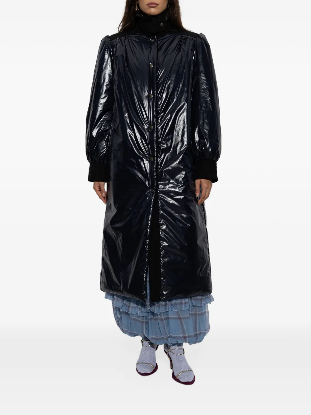 Chloé Lange utilitaire jas van glanzend nylon Blauw