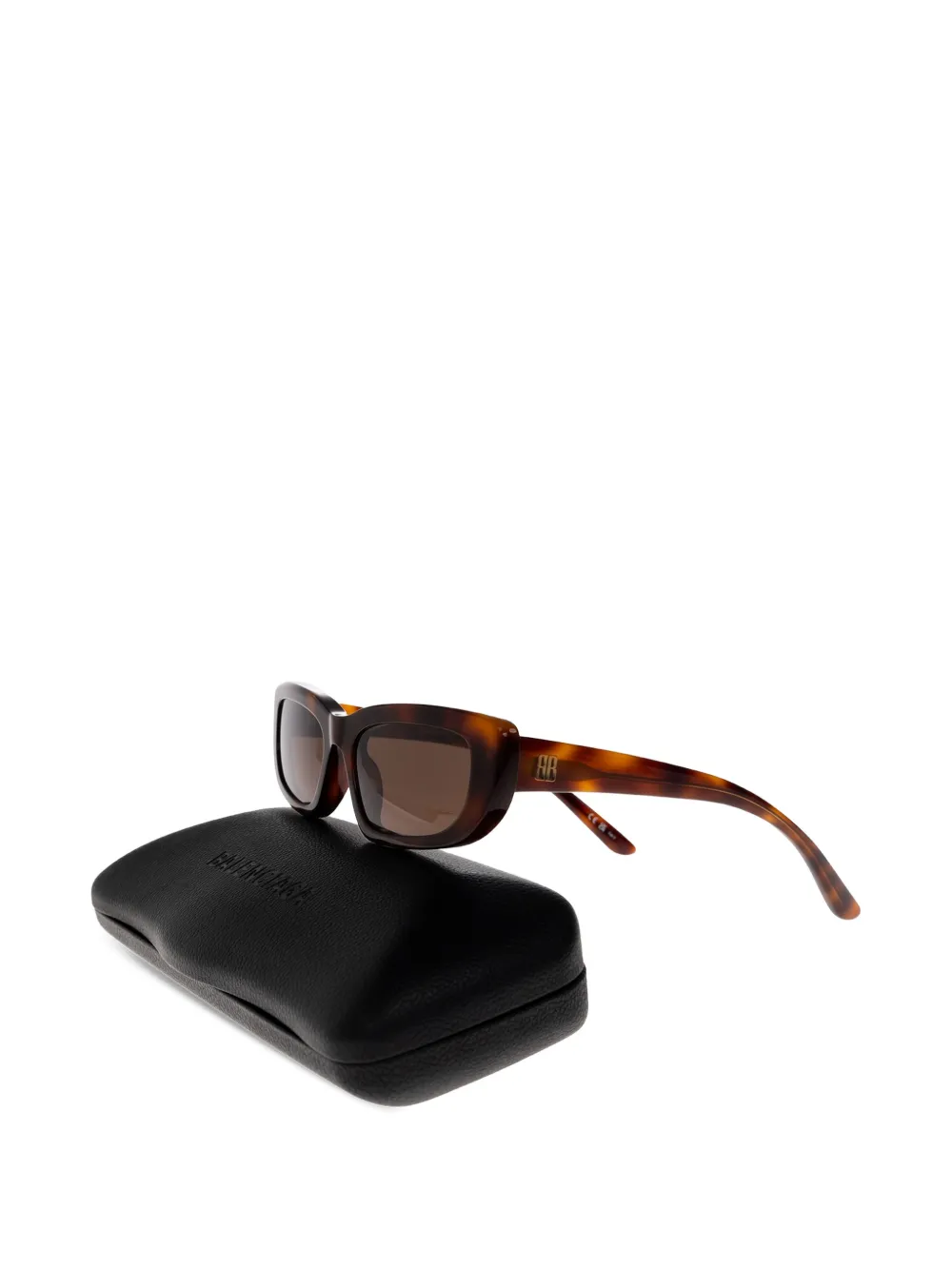 Balenciaga Eyewear Palma zonnebril met rechthoekig montuur Bruin