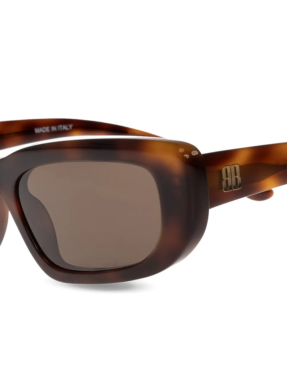 Balenciaga Eyewear Palma zonnebril met rechthoekig montuur Bruin