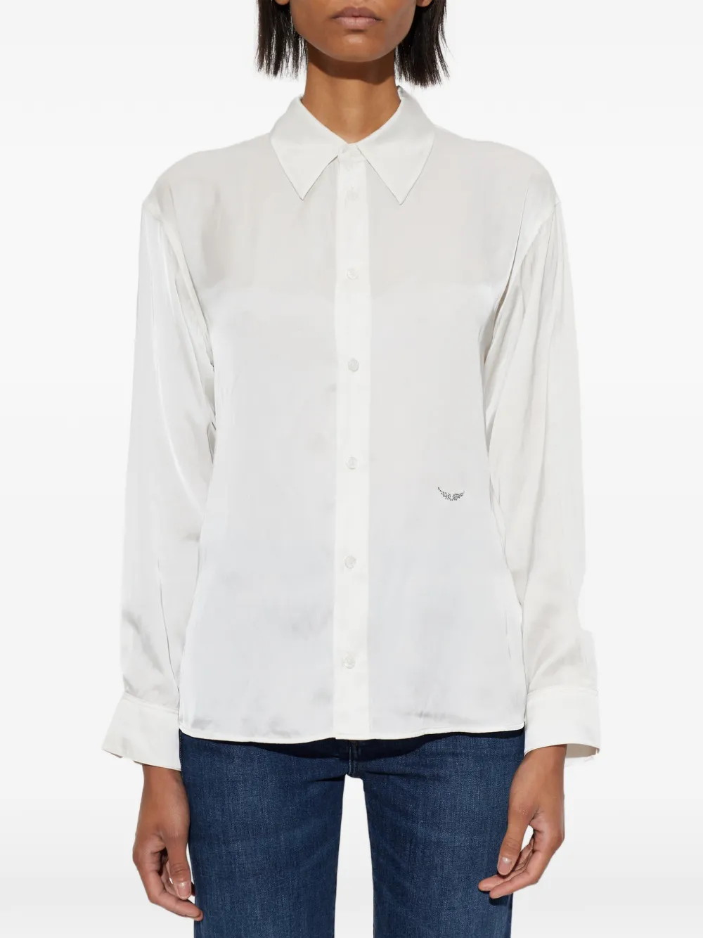 Zadig&Voltaire Tyrica blouse verfraaid met kristallen Wit