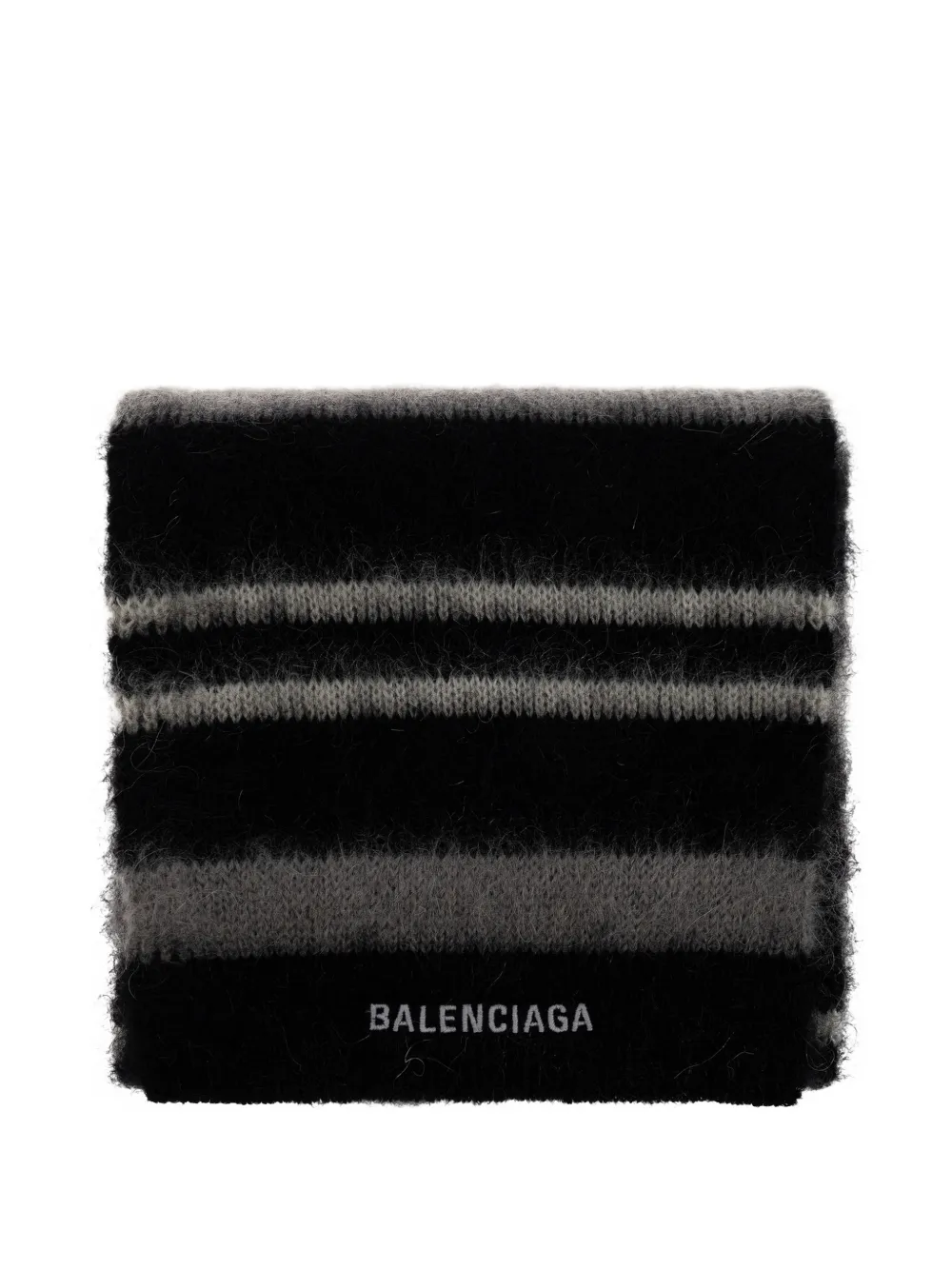Balenciaga striped logo-detail scarf - Black