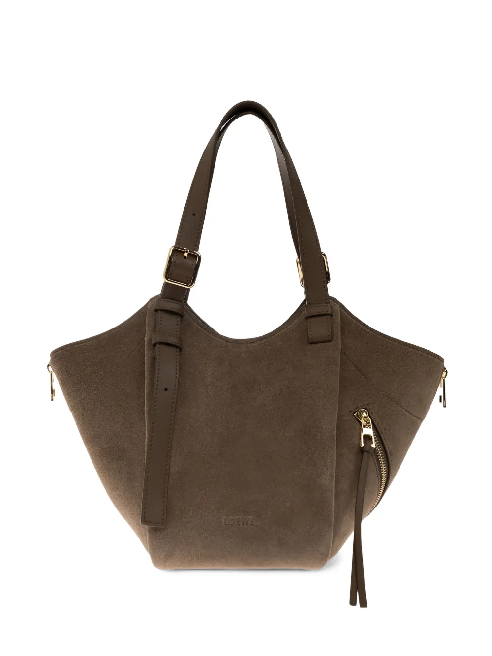 LOEWE Hammock Flip bag in suede - Marrone