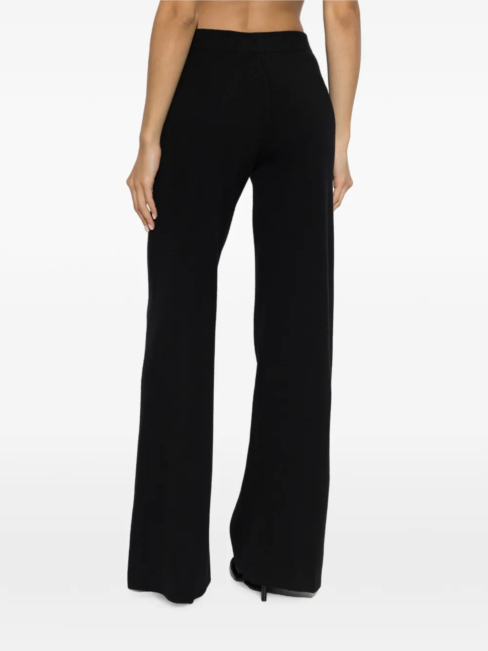 Blumarine wide-leg wool trousers Zwart