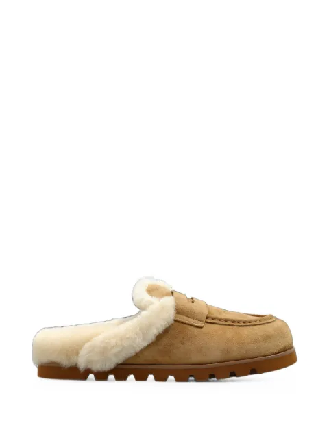 NAKED WOLFE Corded shearling-lined mules