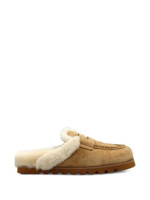 NAKED WOLFE Corded shearling-lined mules