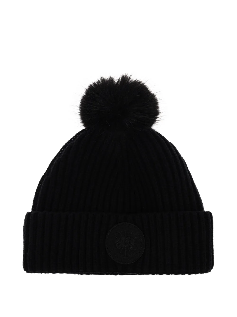 Canada Goose pom-pom ribbed-knit beanie hat - Noir