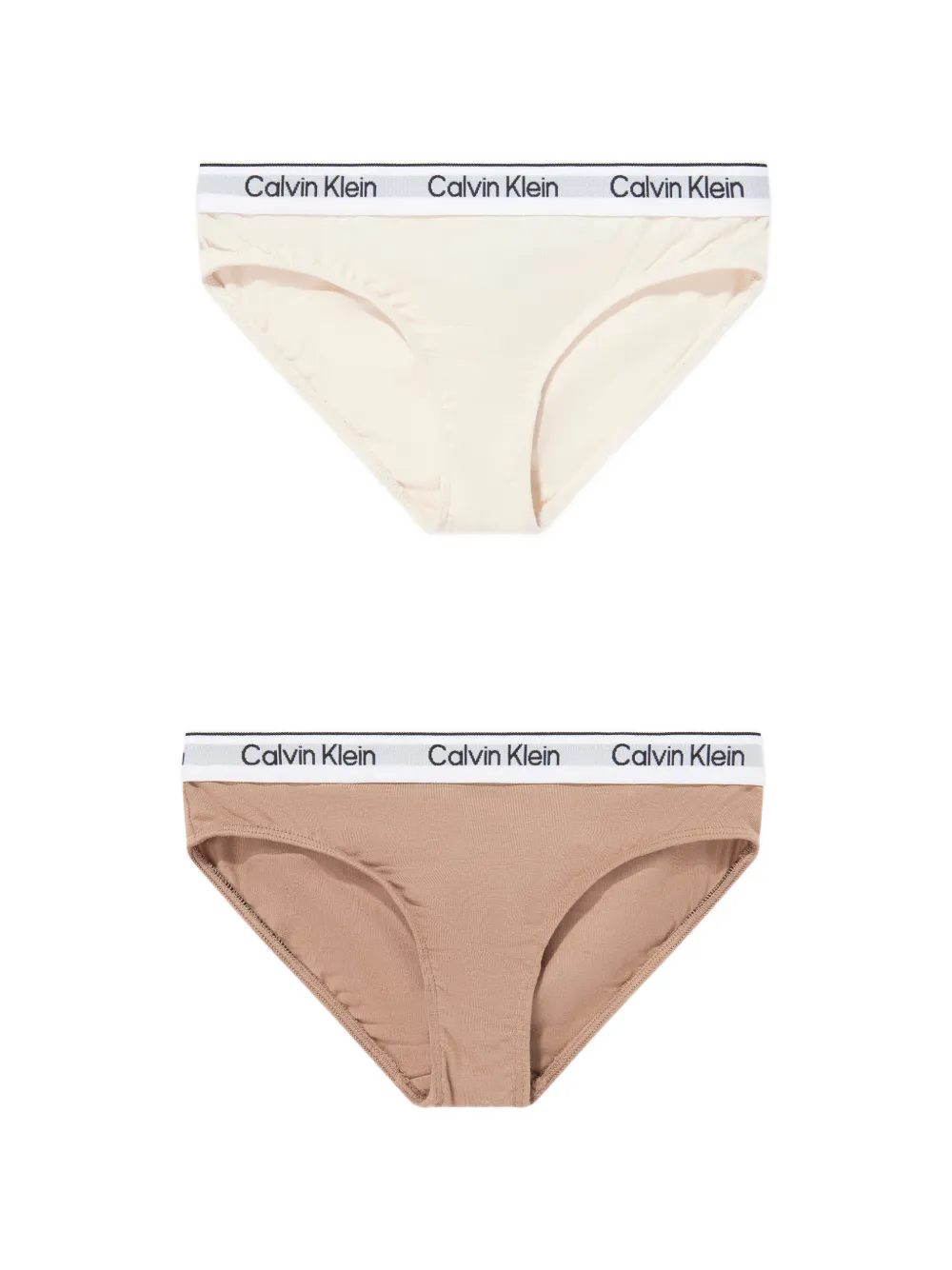 Calvin Klein Kids logo-waistband briefs (set of two) - Nude