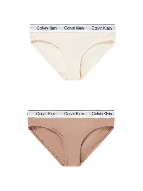 Calvin Klein Kids logo-waistband briefs (set of two)