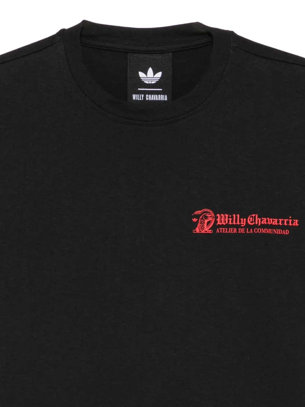 Willy Chavarria x adidas T-shirt met logo-print Zwart