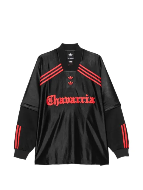 Willy Chavarria x Adidas logo-embroidered striped sweatshirt