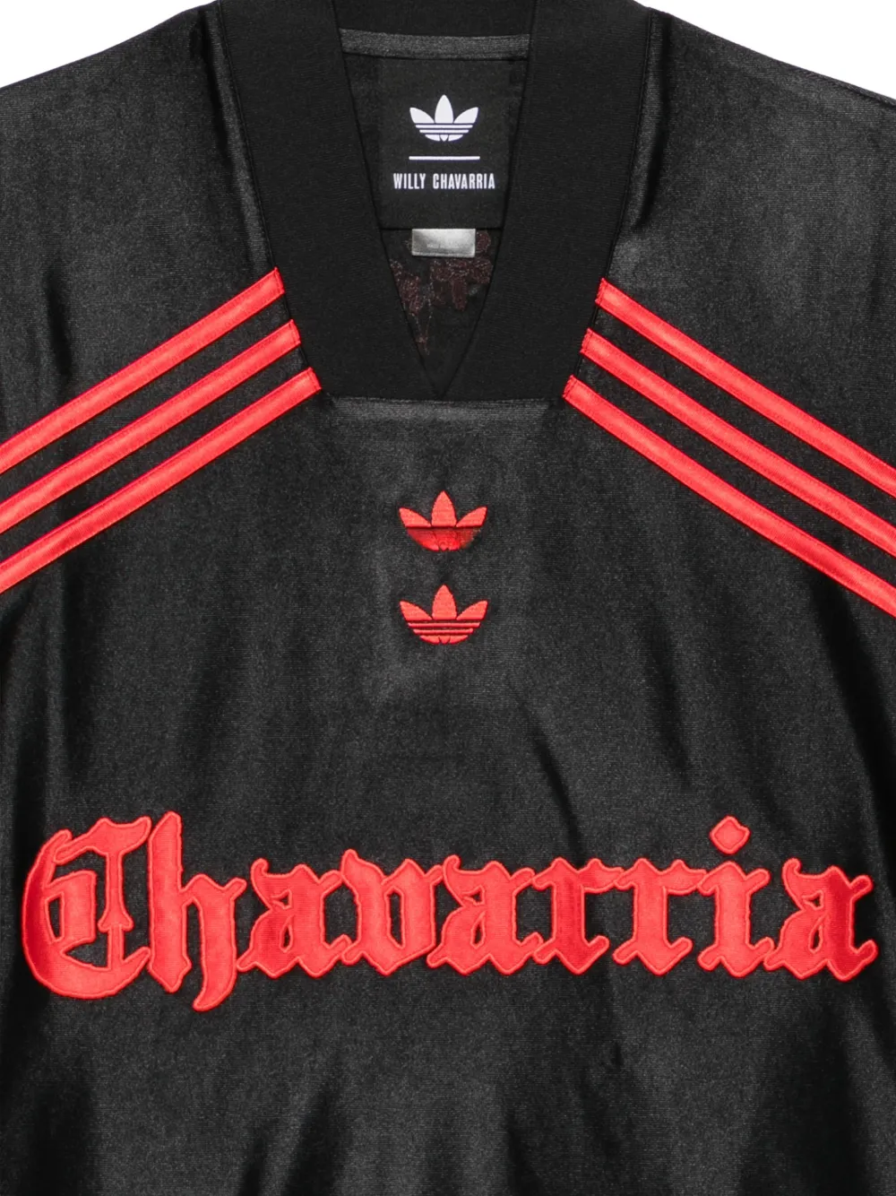 Willy Chavarria x adidas gestreepte sweater met geborduurd logo Zwart