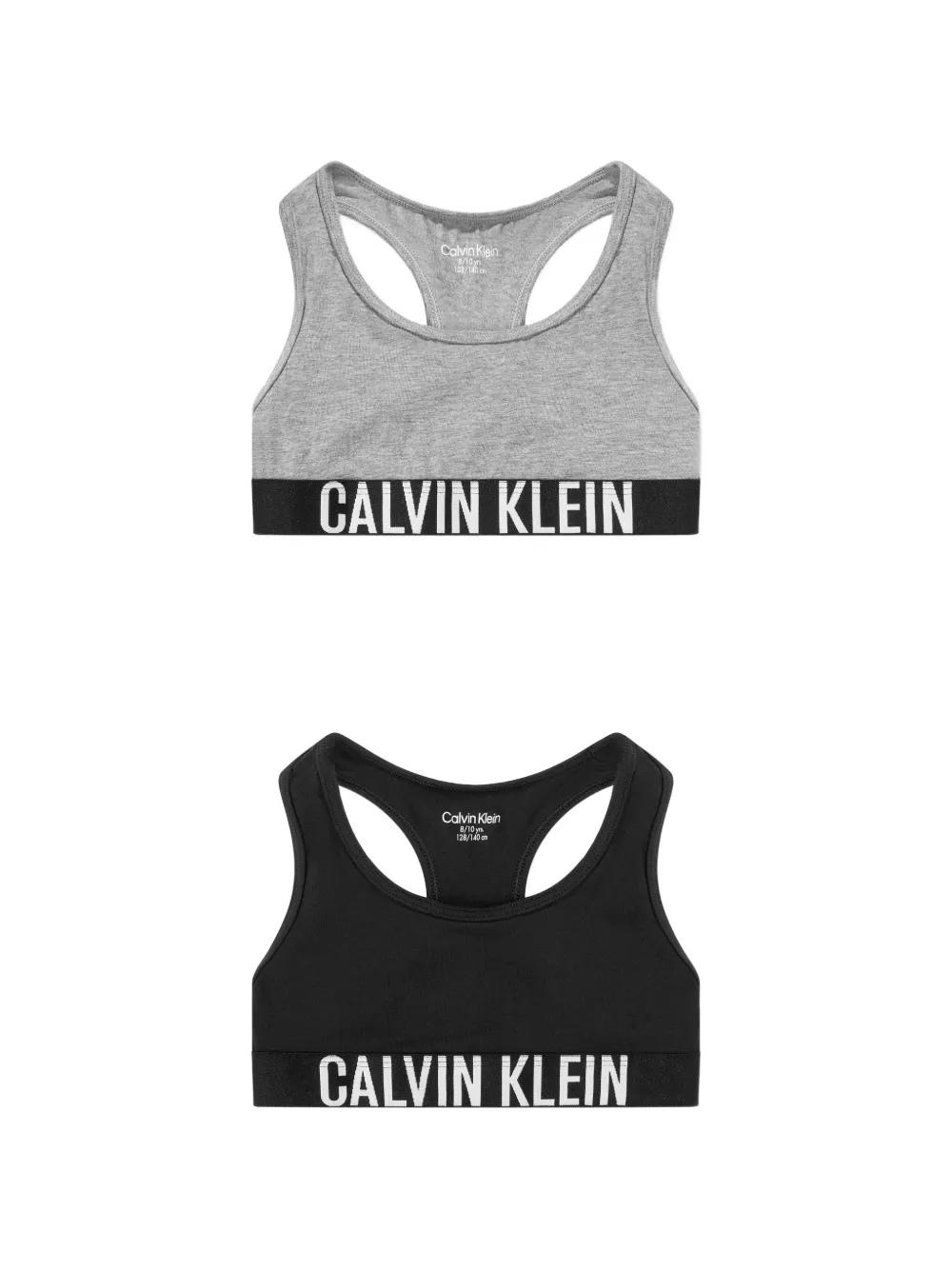 Calvin Klein Kids Intense Power logo-tape bralettes (set of two) - Schwarz