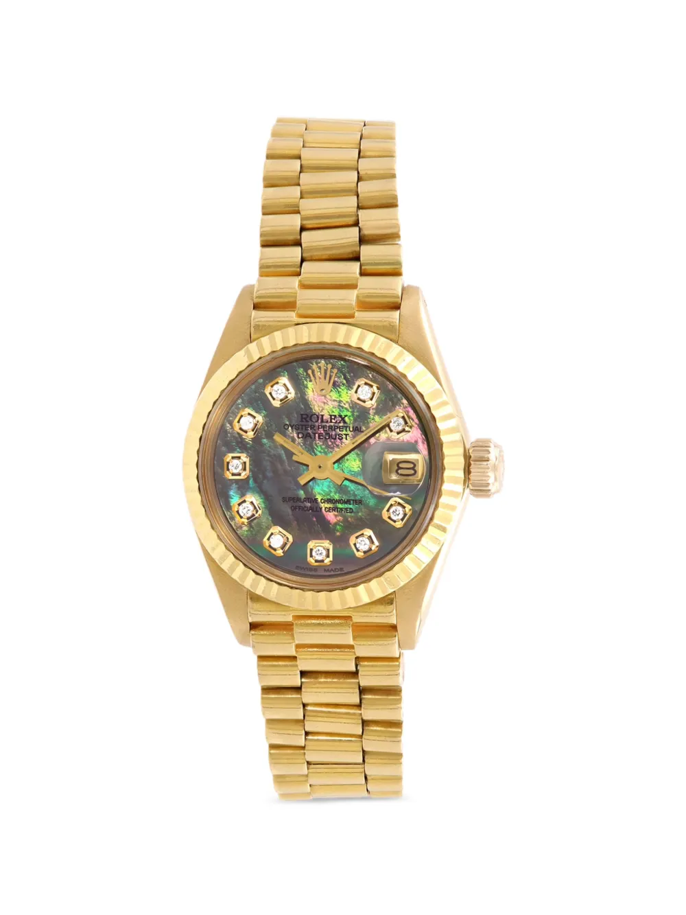 Rolex Datejust 26mm fluted bezel watch - Schwarz