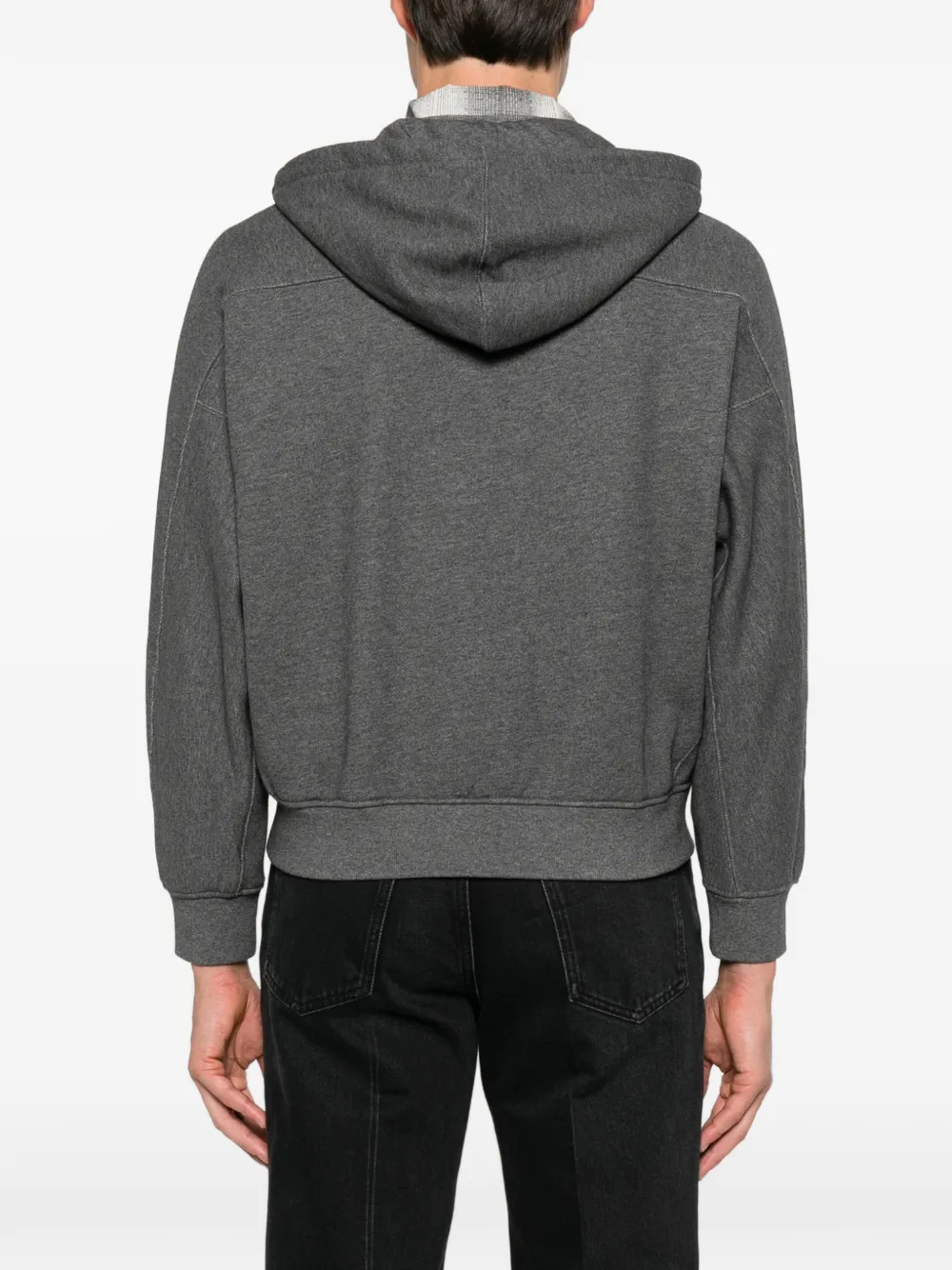 Maison Kitsuné Palais Royal logo-embroidered hoodie Grijs