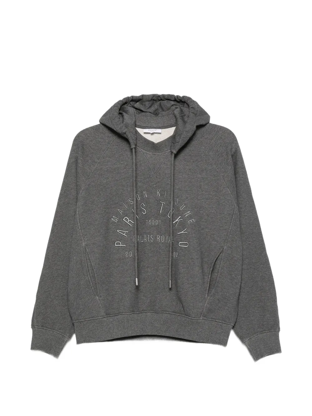 Maison Kitsuné Palais Royal logo-embroidered hoodie Grijs