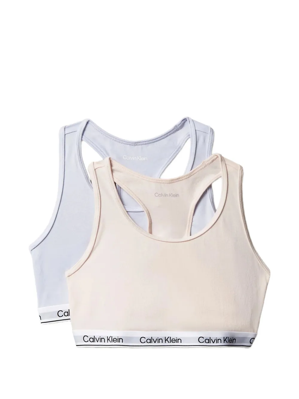 Calvin Klein Kids logo-tape bralette set (set of two) - Rosa