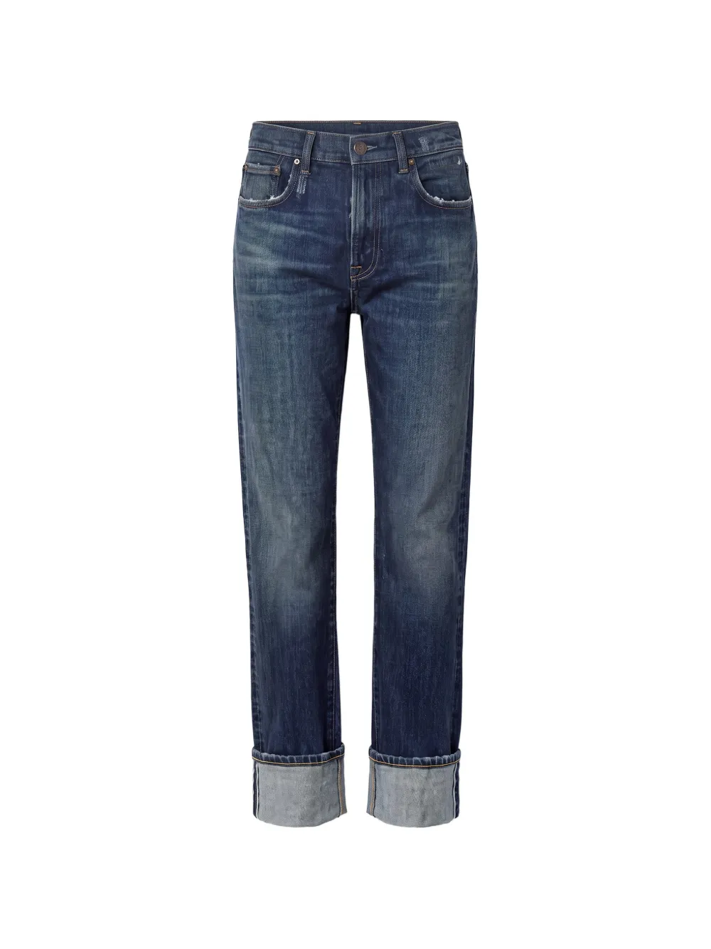 R13 Romeo Cuffed Jeans In Blue