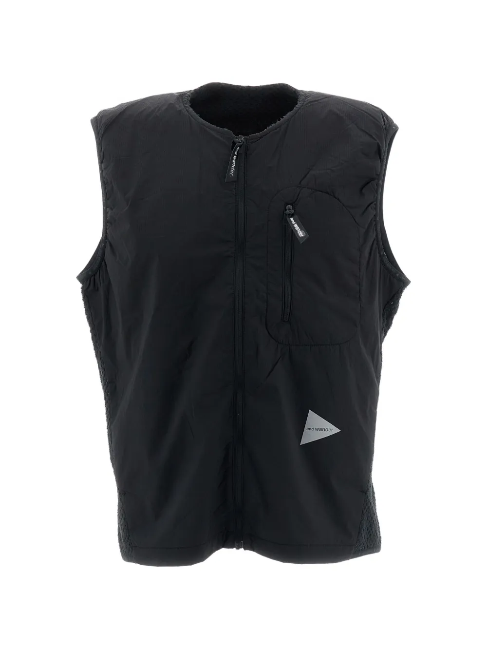 And Wander Air Fleece reflective-logo gilet Zwart