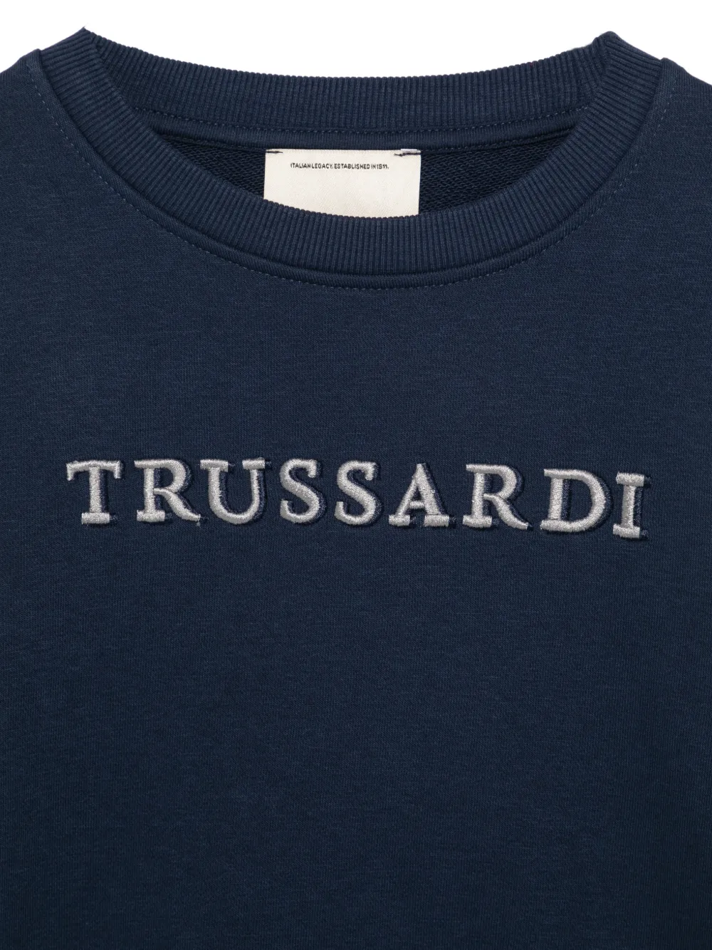 TRUSSARDI JUNIOR logo-embroidered sweatshirt Blauw