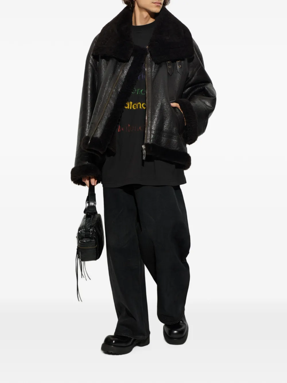 Balenciaga Jack met hoge kraag Bruin