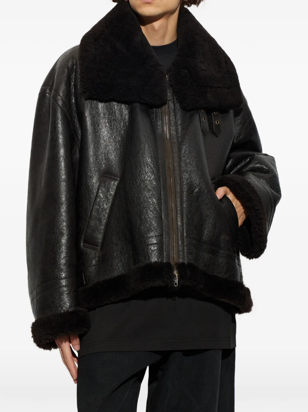 Balenciaga Jack met hoge kraag Bruin