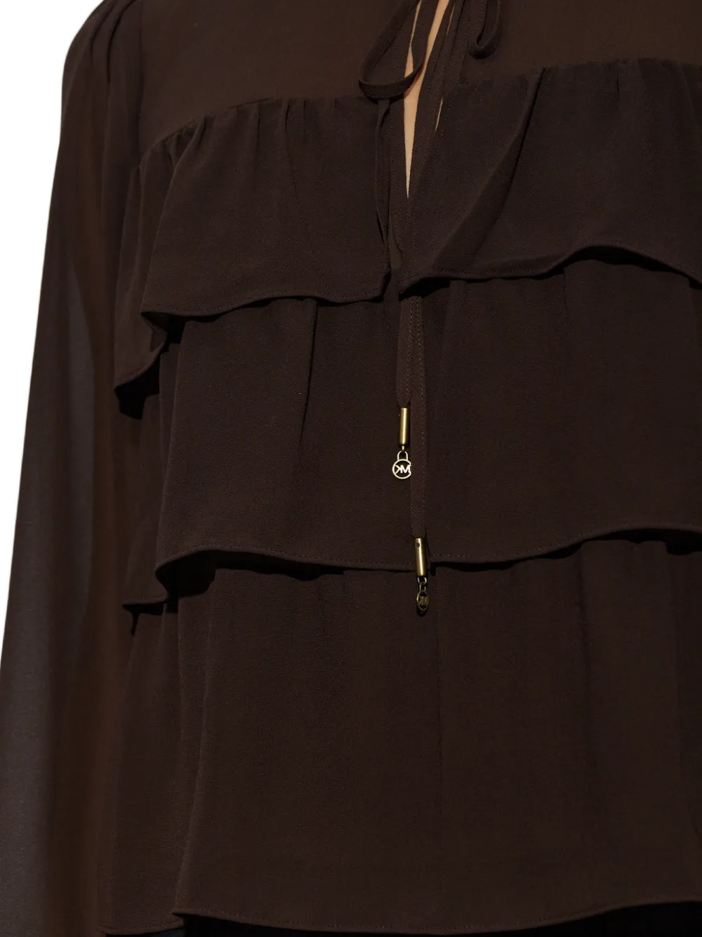 Michael Kors Blouse met gestrikte hals Bruin