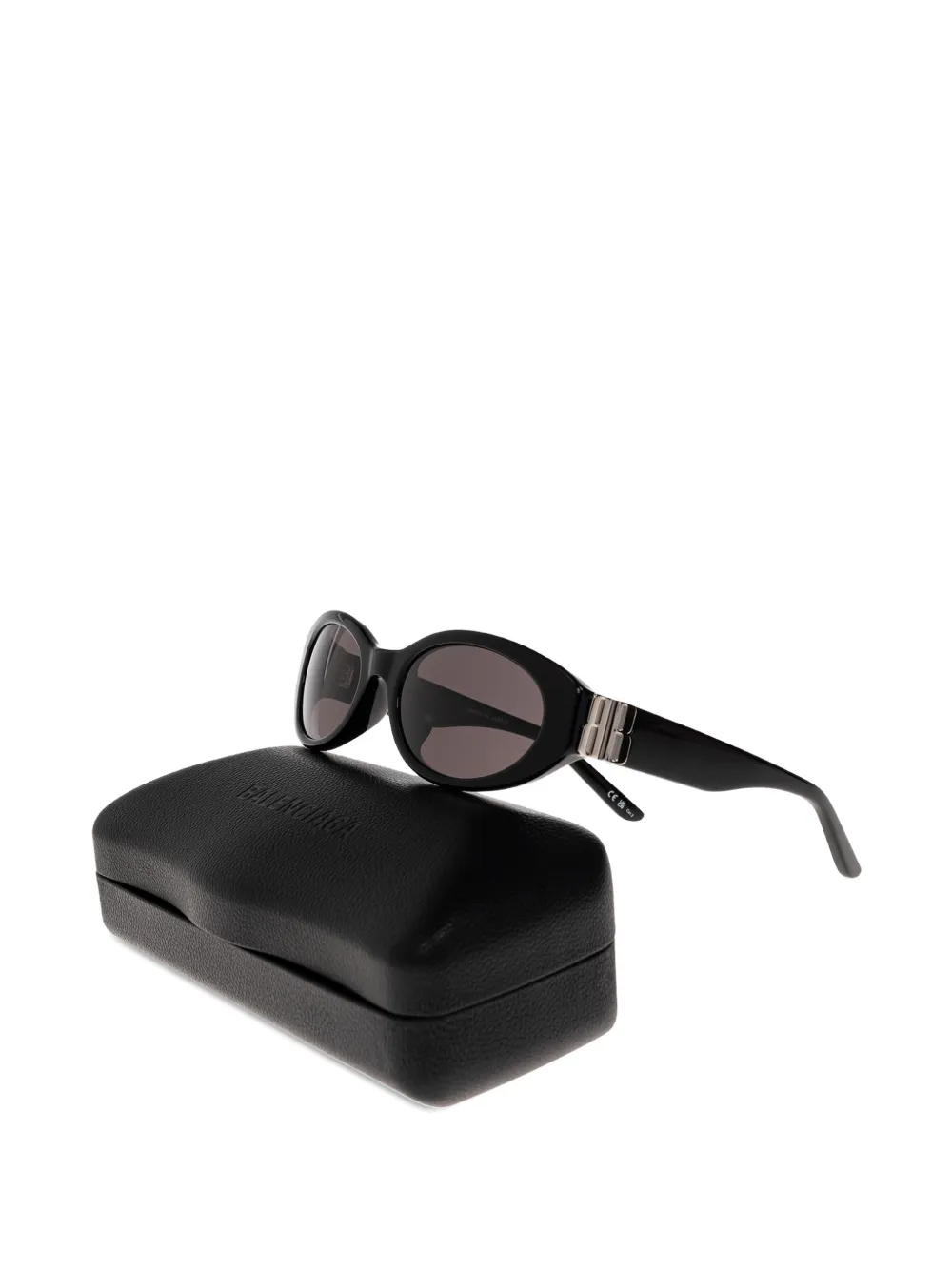 Balenciaga Cosmo zonnebril met rond montuur en aangepaste pasvorm Zwart