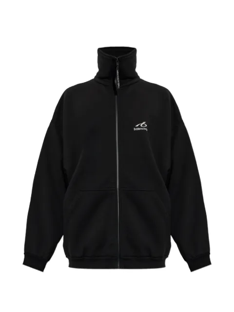 Balenciaga logo-print zip-up sweater