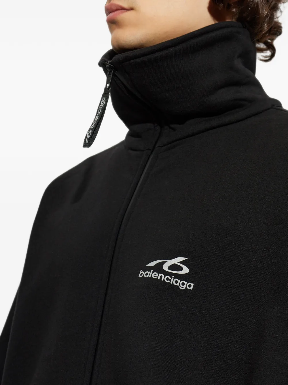 Balenciaga Trui met logo-print en rits Zwart