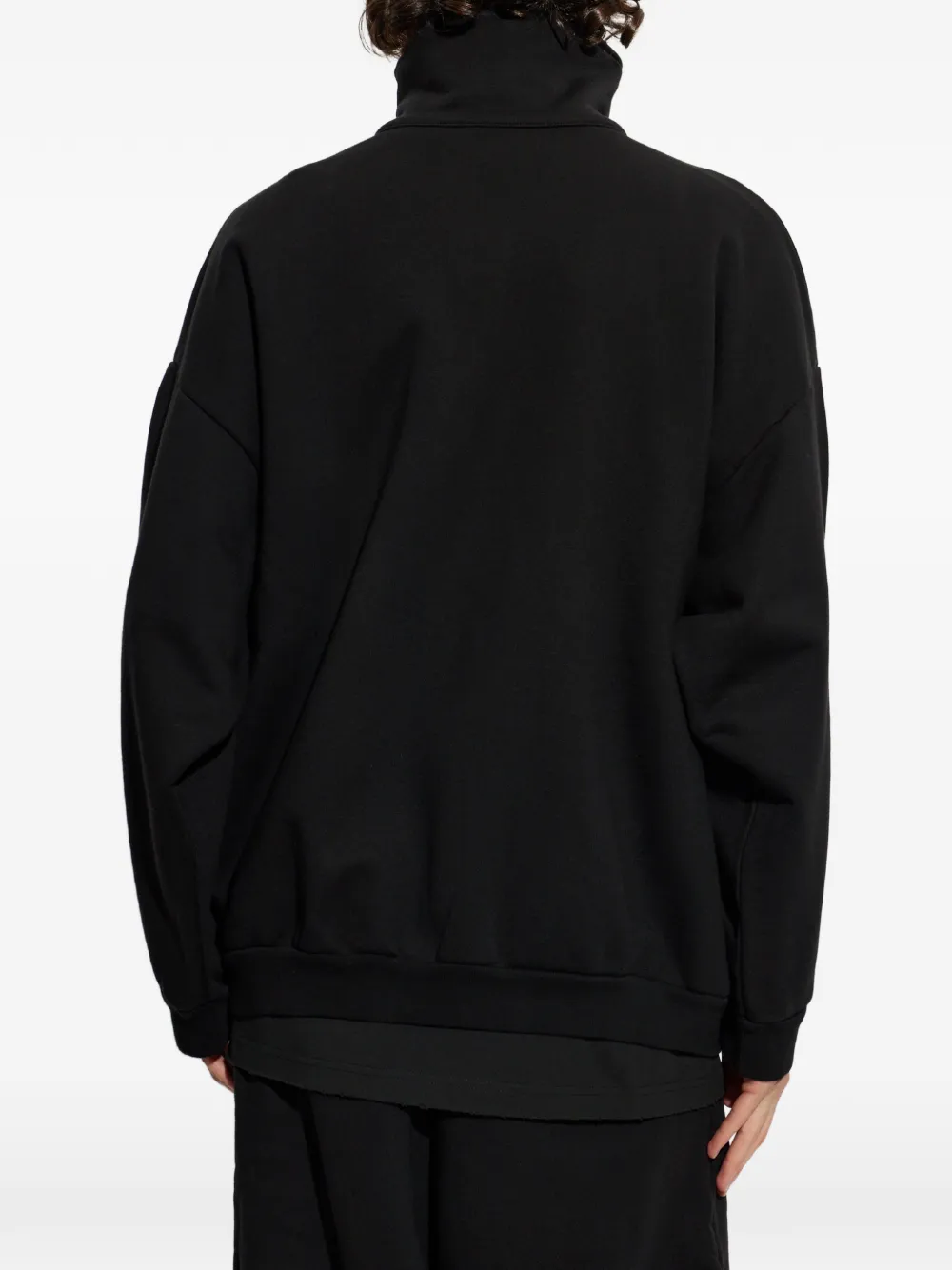 Balenciaga Trui met logo-print en rits Zwart