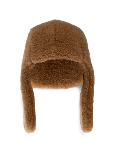 LOEWE shearling-effect trapper hat