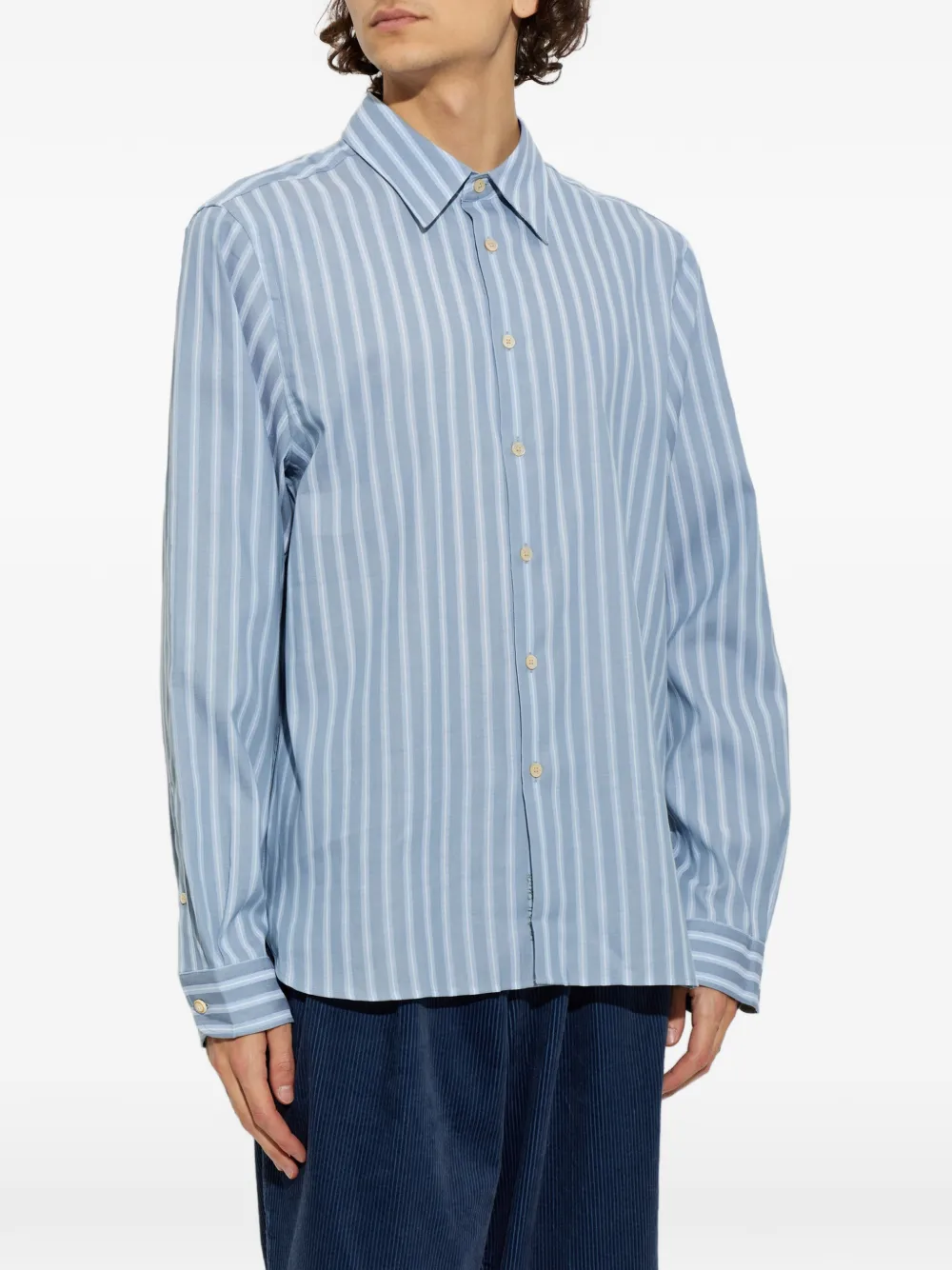 PS Paul Smith Gestreept katoenen overhemd Blauw