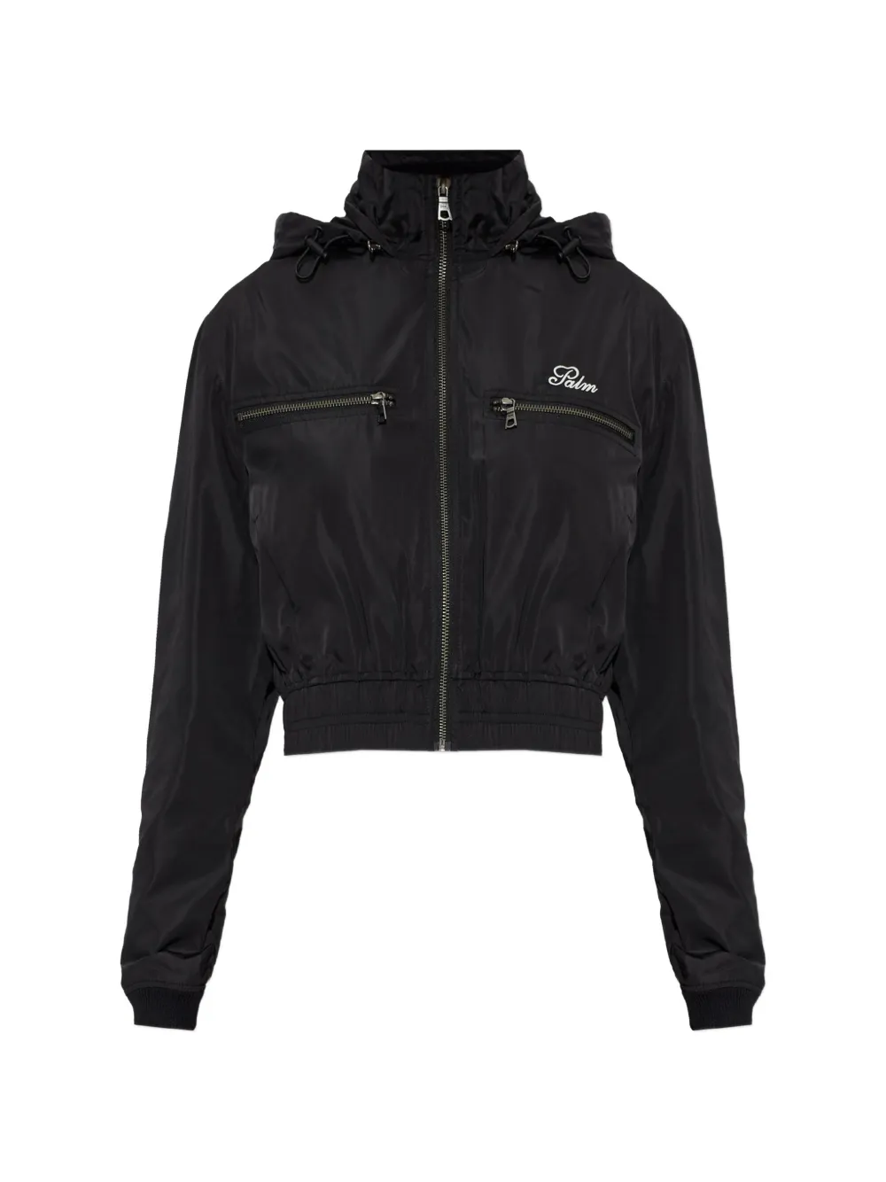 Palm Angels hooded logo-embroidered jacket - Schwarz