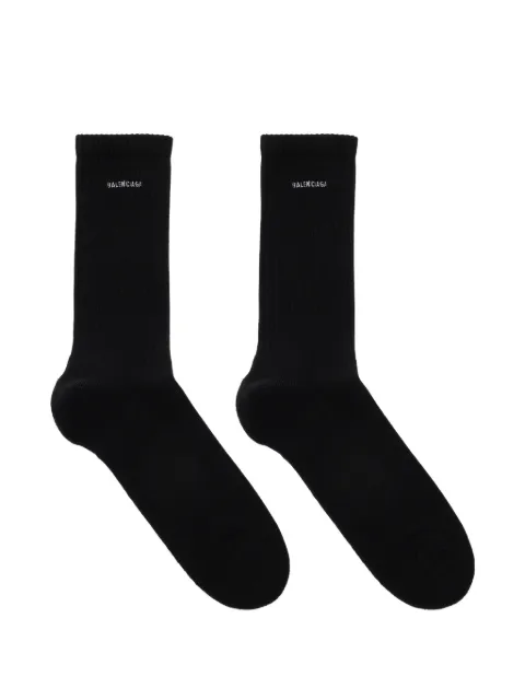 Balenciaga logo socks in black/white