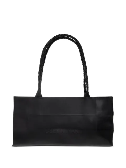 Issey Miyake bolsa de hombro con logo en bajorrelieve y asa retorcida