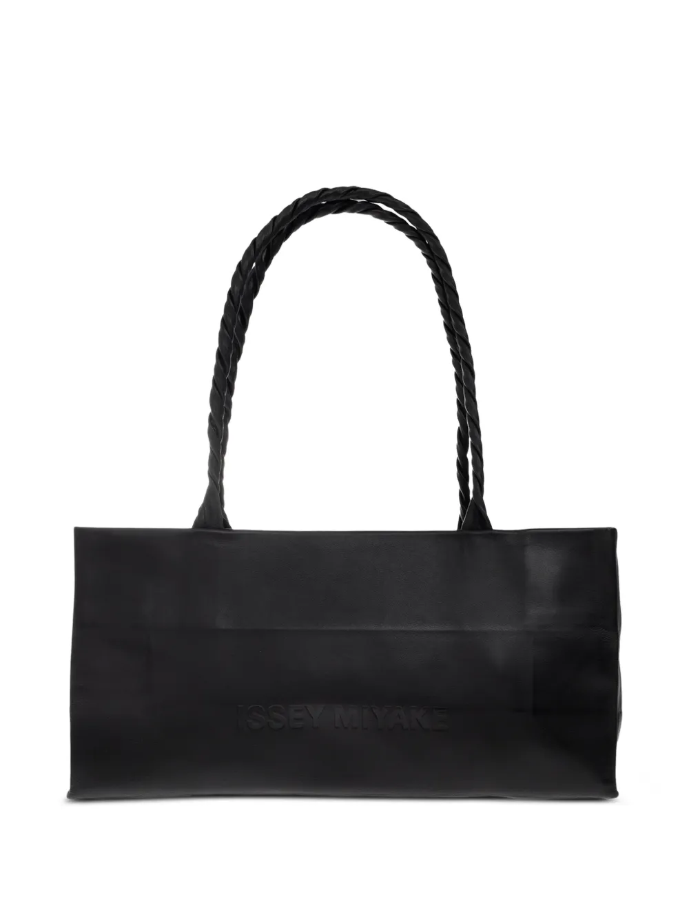 Issey Miyake logo-debossed twisted-handle shoulder bag - Nero