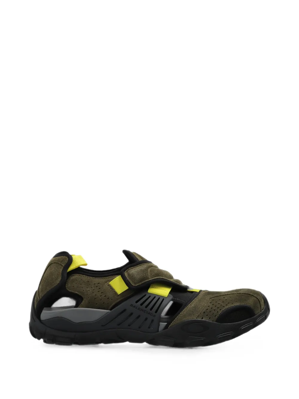 Balenciaga Hike sandals sneakers in taupe/black/neon yellow - Green