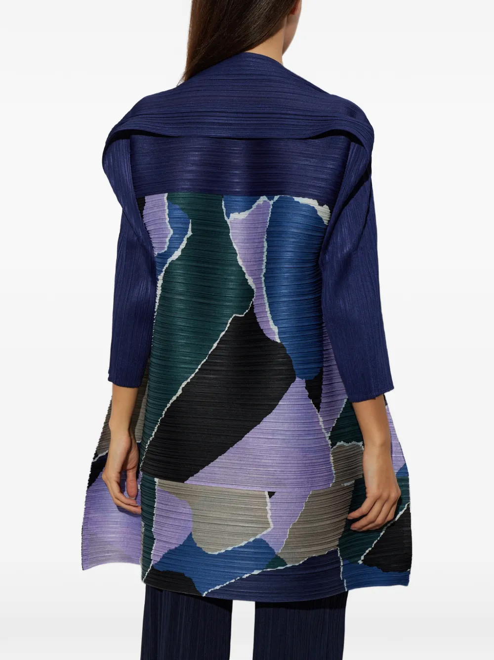 Pleats Please Issey Miyake Surprise! mini-jurk met plooien en abstracte print Paars